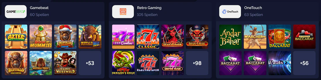 Populair aanbod van online casinospellen bij Goldbet Casino
