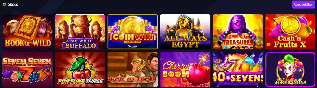 Goldbet Casino slotspellen met jackpots, fruit slots en Book of Dead